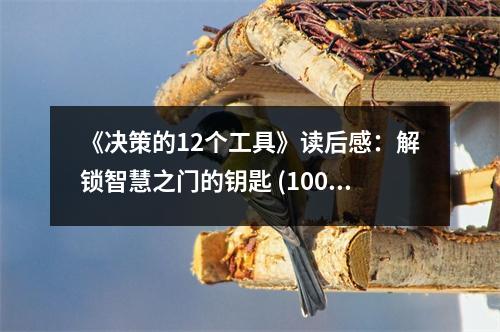 《決策的12個工具》讀后感：解鎖智慧之門的鑰匙 (1000字)