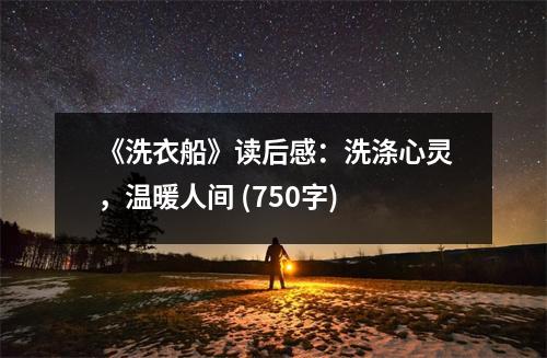 《洗衣船》讀后感：洗滌心靈，溫暖人間 (750字)
