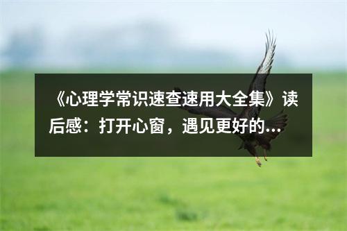 《心理學(xué)常識速查速用大全集》讀后感：打開心窗，遇見更好的自己 (850字)