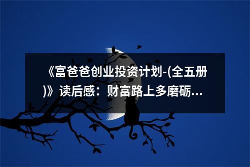 《富爸爸創(chuàng)業(yè)投資計劃-(全五冊)》讀后感：財富路上多磨礪 (850字)