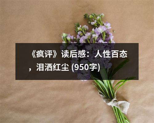 《瘋評》讀后感：人性百態(tài)，淚灑紅塵 (950字)
