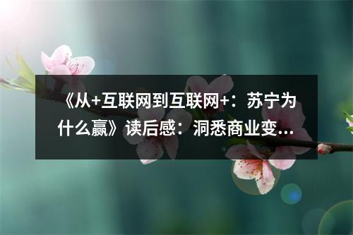 《從+互聯(lián)網到互聯(lián)網+：蘇寧為什么贏》讀后感：洞悉商業(yè)變革的力量 (900字)