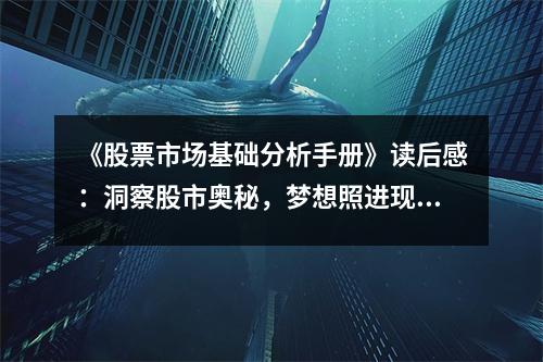 《股票市場基礎分析手冊》讀后感：洞察股市奧秘，夢想照進現實 (800字)