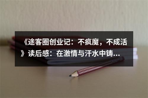 《途客圈創(chuàng)業(yè)記：不瘋魔，不成活》讀后感：在激情與汗水中鑄就輝煌 (1100字)