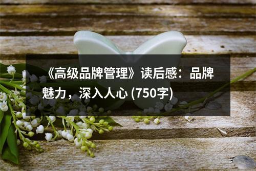 《高級(jí)品牌管理》讀后感：品牌魅力，深入人心 (750字)
