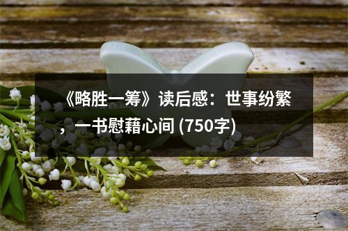 《略勝一籌》讀后感：世事紛繁，一書慰藉心間 (750字)