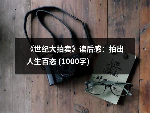 《世紀大拍賣》讀后感：拍出人生百態(tài) (1000字)