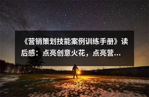 《營銷策劃技能案例訓(xùn)練手冊》讀后感：點(diǎn)亮創(chuàng)意火花，點(diǎn)亮營銷未來 (750字)