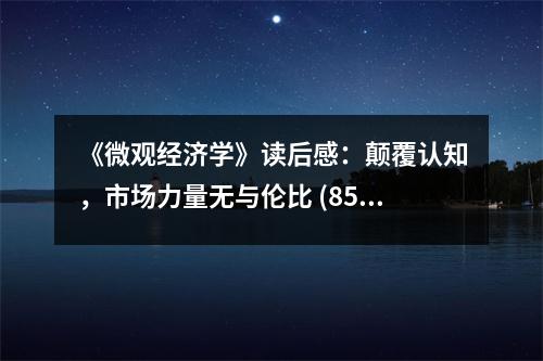 《微觀經(jīng)濟學》讀后感：顛覆認知，市場力量無與倫比 (850字)
