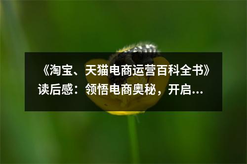 《淘寶、天貓電商運(yùn)營(yíng)百科全書》讀后感：領(lǐng)悟電商奧秘，開啟財(cái)富之門 (1150字)