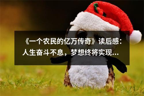 《一個農民的億萬傳奇》讀后感：人生奮斗不息，夢想終將實現(xiàn) (850字)