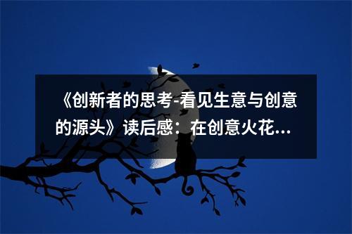 《創(chuàng)新者的思考-看見生意與創(chuàng)意的源頭》讀后感：在創(chuàng)意火花中綻放智慧之花 (1050字)