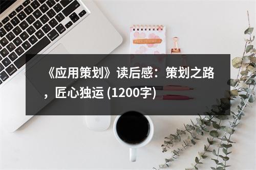 《應(yīng)用策劃》讀后感：策劃之路，匠心獨(dú)運(yùn) (1200字)