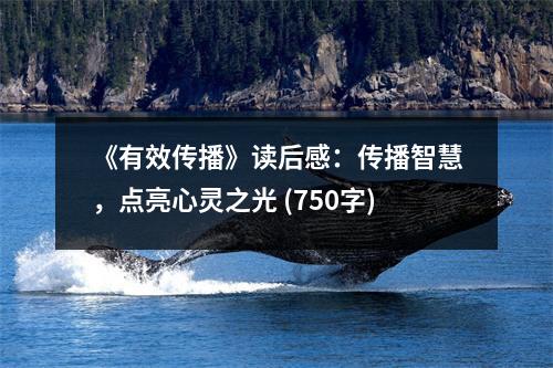 《有效傳播》讀后感：傳播智慧，點亮心靈之光 (750字)