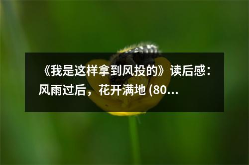 《我是這樣拿到風(fēng)投的》讀后感：風(fēng)雨過后，花開滿地 (800字)