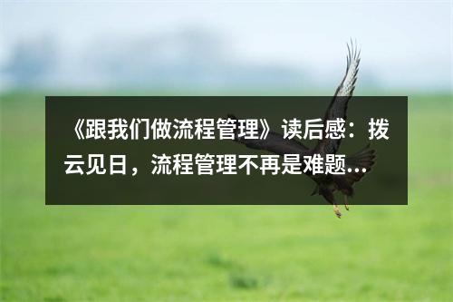 《跟我們做流程管理》讀后感：撥云見日，流程管理不再是難題 (1000字)