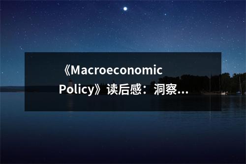 《Macroeconomic Policy》讀后感：洞察經(jīng)濟(jì)脈搏，感受宏觀力量 (700字)