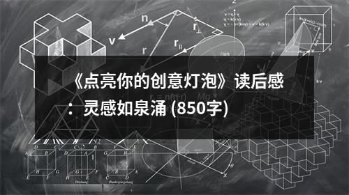 《點(diǎn)亮你的創(chuàng)意燈泡》讀后感：靈感如泉涌 (850字)