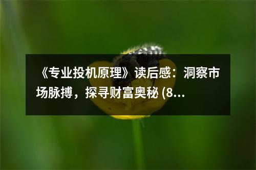 《專業(yè)投機(jī)原理》讀后感：洞察市場(chǎng)脈搏，探尋財(cái)富奧秘 (800字)