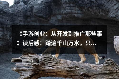 《手游創(chuàng)業(yè)：從開發(fā)到推廣那些事》讀后感：踏遍千山萬水，只為心中夢想綻放 (700字)