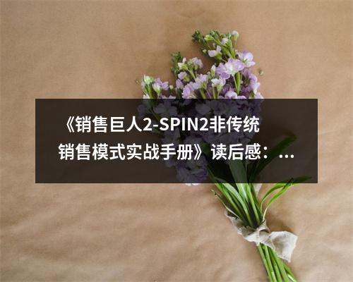 《銷售巨人2-SPIN2非傳統(tǒng)銷售模式實(shí)戰(zhàn)手冊》讀后感：感悟銷售智慧，開啟無限可能 (850字)