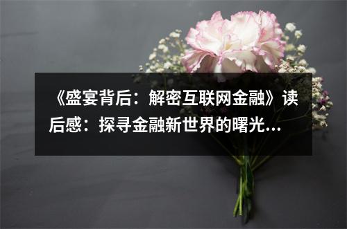 《盛宴背后：解密互聯(lián)網(wǎng)金融》讀后感：探尋金融新世界的曙光 (950字)