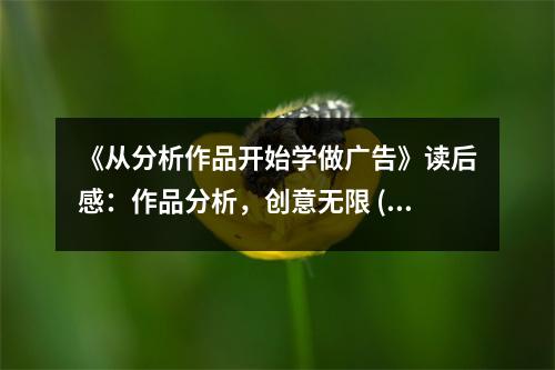 《從分析作品開始學做廣告》讀后感：作品分析，創(chuàng)意無限 (1000字)