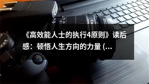 《高效能人士的執(zhí)行4原則》讀后感：頓悟人生方向的力量 (900字)