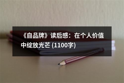 《自品牌》讀后感：在個人價值中綻放光芒 (1100字)