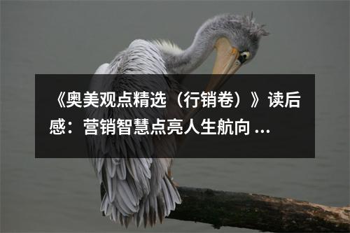 《奧美觀點精選（行銷卷）》讀后感：營銷智慧點亮人生航向 (800字)
