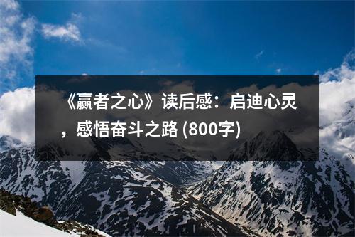 《贏者之心》讀后感：?jiǎn)⒌闲撵`，感悟奮斗之路 (800字)