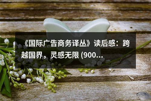 《國際廣告商務(wù)譯叢》讀后感：跨越國界，靈感無限 (900字)
