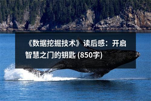 《數(shù)據(jù)挖掘技術(shù)》讀后感：開啟智慧之門的鑰匙 (850字)