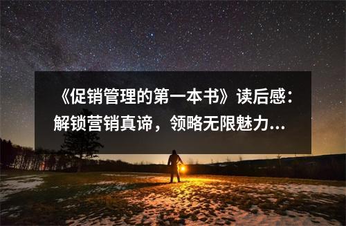 《促銷管理的第一本書》讀后感：解鎖營銷真諦，領略無限魅力 (850字)