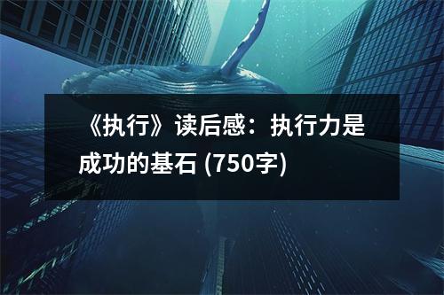 《執(zhí)行》讀后感：執(zhí)行力是成功的基石 (750字)