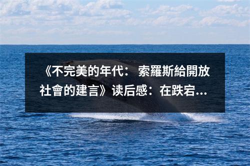 《不完美的年代： 索羅斯給開(kāi)放社會(huì)的建言》讀后感：在跌宕起伏中尋得光明 (850字)