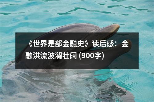 《世界是部金融史》讀后感：金融洪流波瀾壯闊 (900字)