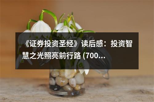 《證券投資圣經(jīng)》讀后感：投資智慧之光照亮前行路 (700字)