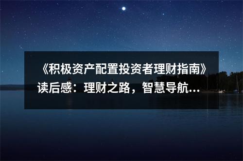《積極資產(chǎn)配置投資者理財指南》讀后感：理財之路，智慧導(dǎo)航照亮前行 (800字)