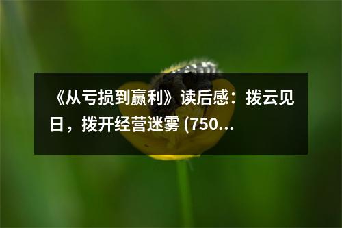 《從虧損到贏利》讀后感：撥云見日，撥開經(jīng)營迷霧 (750字)