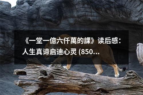 《一堂一億六仟萬的課》讀后感：人生真諦啟迪心靈 (850字)