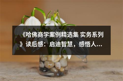 《哈佛商學(xué)案例精選集 實(shí)務(wù)系列》讀后感：?jiǎn)⒌现腔?，感悟人?(850字)
