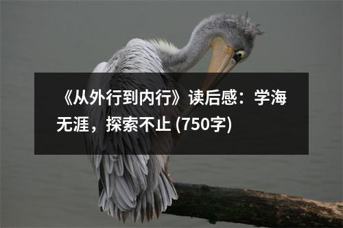 《從外行到內(nèi)行》讀后感：學(xué)海無涯，探索不止 (750字)