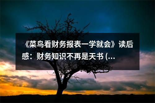 《菜鳥(niǎo)看財(cái)務(wù)報(bào)表一學(xué)就會(huì)》讀后感：財(cái)務(wù)知識(shí)不再是天書(shū) (800字)