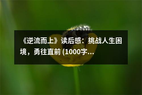 《逆流而上》讀后感：挑戰(zhàn)人生困境，勇往直前 (1000字)