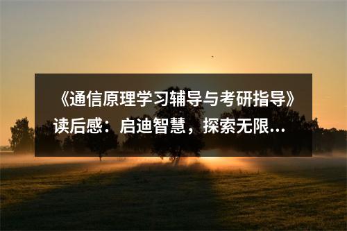 《通信原理學(xué)習(xí)輔導(dǎo)與考研指導(dǎo)》讀后感：啟迪智慧，探索無限可能 (950字)