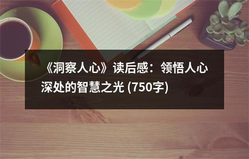 《洞察人心》讀后感：領(lǐng)悟人心深處的智慧之光 (750字)