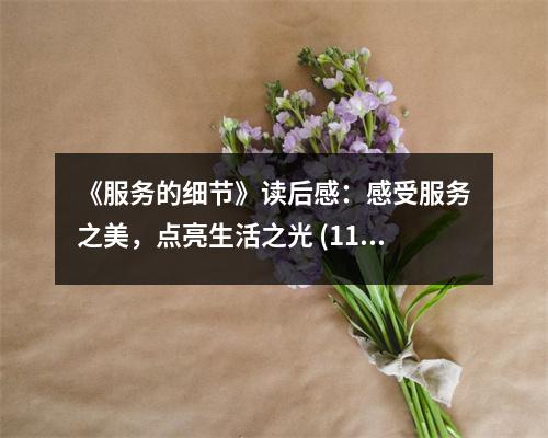 《服務(wù)的細(xì)節(jié)》讀后感：感受服務(wù)之美，點(diǎn)亮生活之光 (1150字)