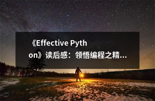 《Effective Python》讀后感：領(lǐng)悟編程之精髓，啟航技術(shù)新航程 (700字)
