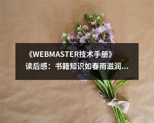 《WEBMASTER技術(shù)手冊》讀后感：書籍知識如春雨滋潤 (650字)
